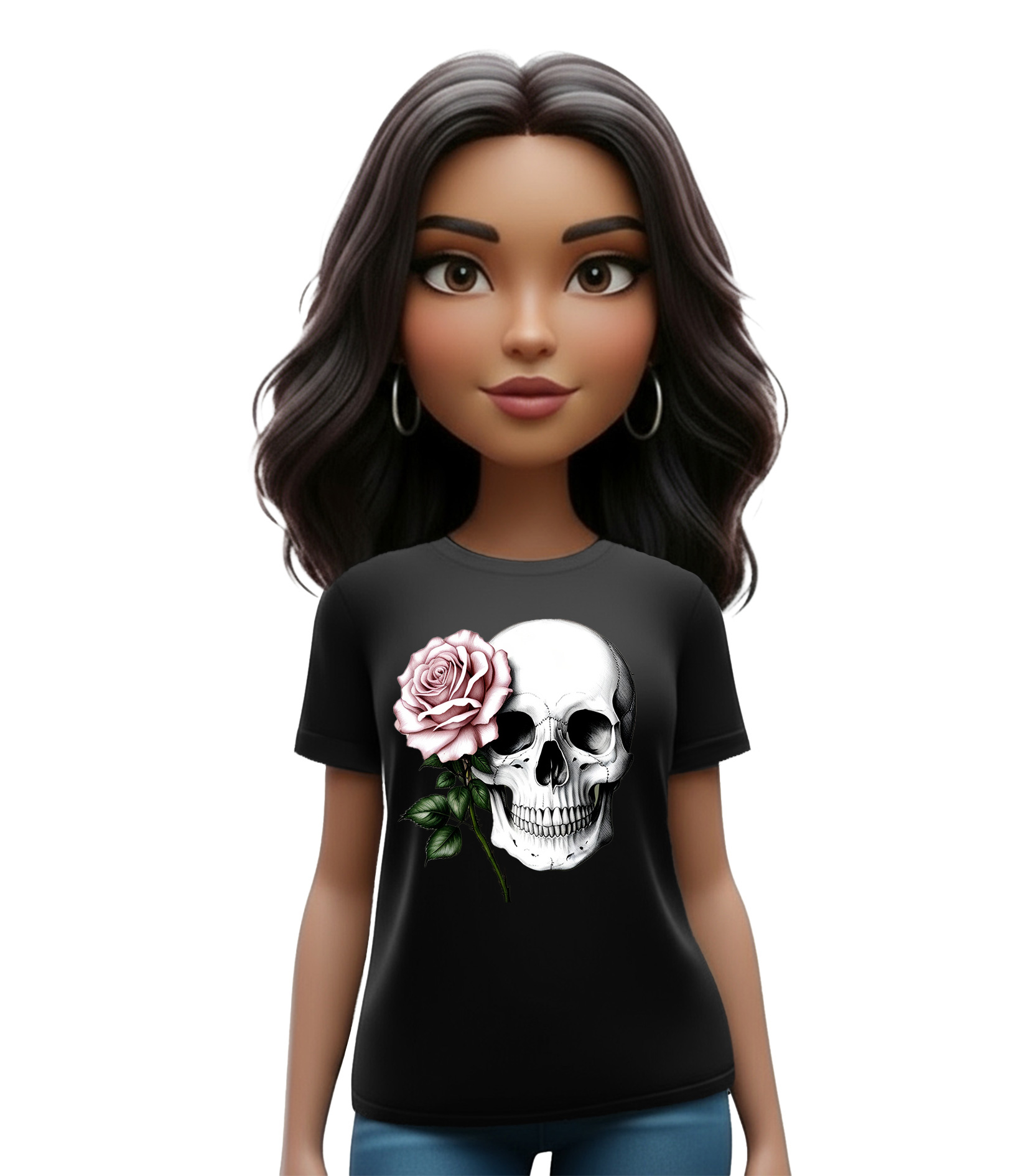 ΚΑΡΝΑΣΙΑΝ--mayriΜΠΛΟΥΖΑ-skull Μαύρο T-shirt με σκοτεινό και επιβλητικό print “Deadly Skull” - Image 1