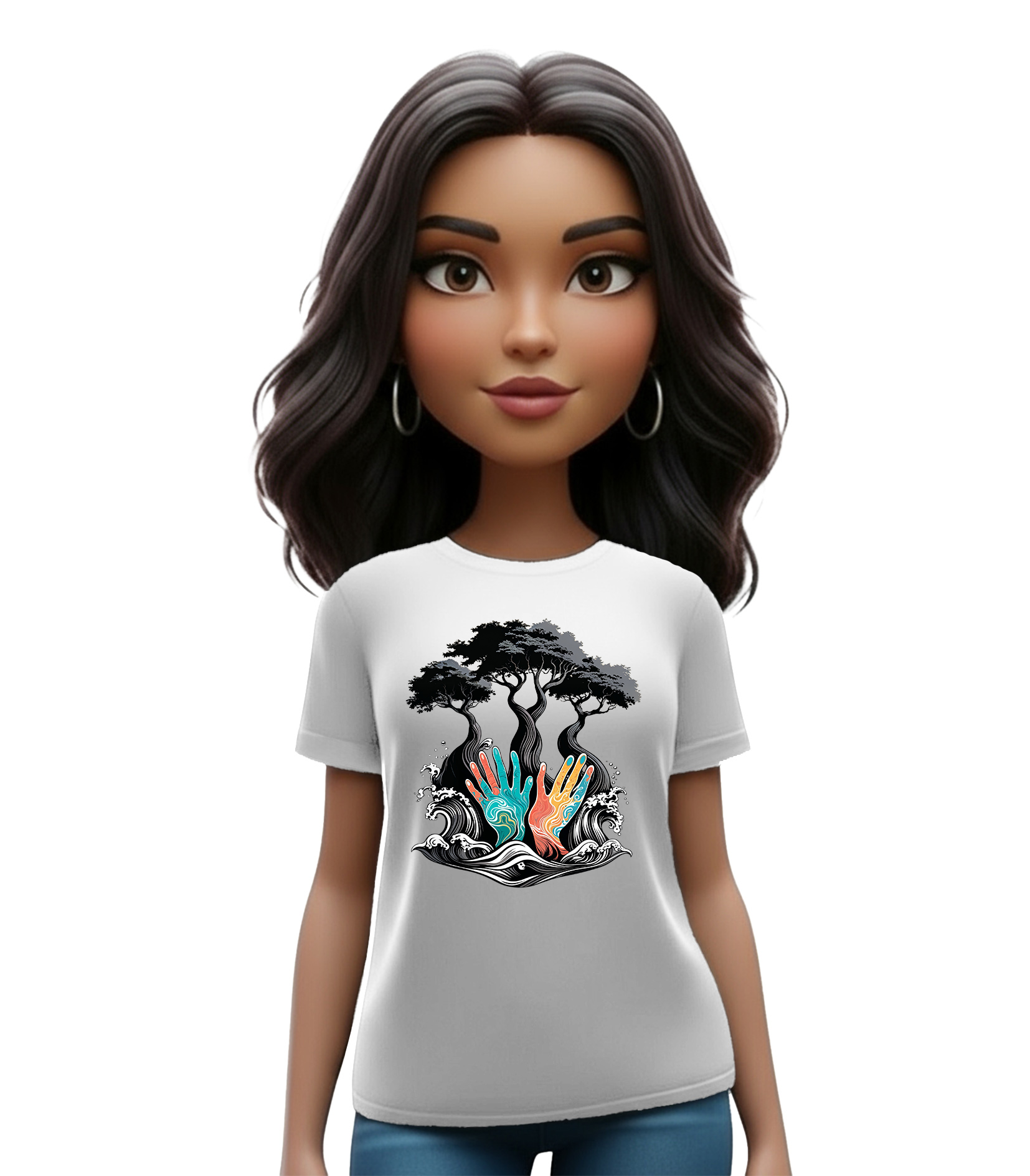 tree of life Λευκό T-shirt με συμβολικό και καλλιτεχνικό print “Tree Of Life” - Image 1