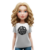 Λευκό T-shirt με θετικό και διαχρονικό μήνυμα “Peace and Love”